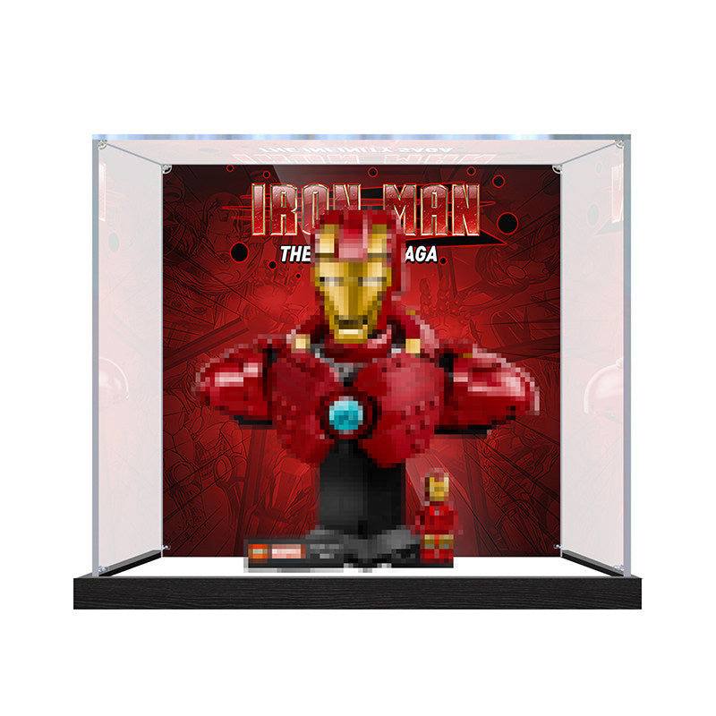 Acrylic Display Case for LEGO 76327, with Themed Printed Background & Dustproof Box