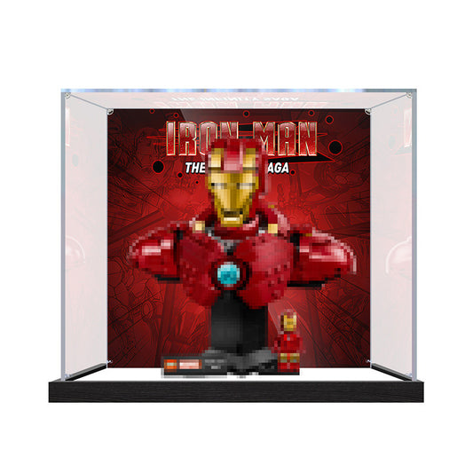 Acrylic Display Case for LEGO 76327, with Themed Printed Background & Dustproof Box