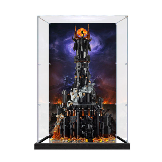 Acrylic Display Case for LEGO 10303 Loop Coaster, with Themed Printed Background & Dustproof Box