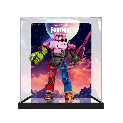 Acrylic Display Case for LEGO 77078 LEGO Fortnite, with Themed Printed Background & Dustproof Box