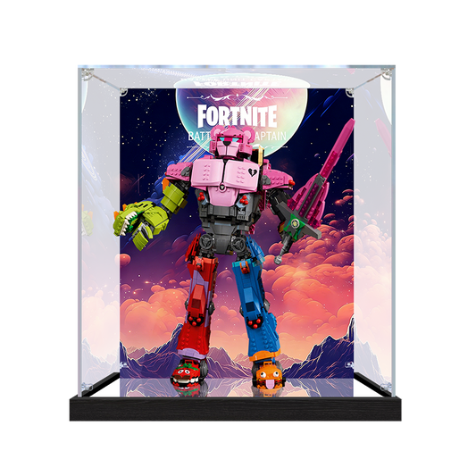 Acrylic Display Case for LEGO 77078 LEGO Fortnite, with Themed Printed Background & Dustproof Box
