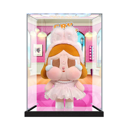 Suitable for Pop Mart Crybaby Display Case – Showcase with UV-Printed Background & Mirror Base