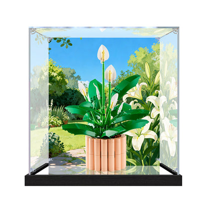 Acrylic Display Case for LEGO 11504 LEGO Seasonal, with Themed Printed Background & Dustproof Box