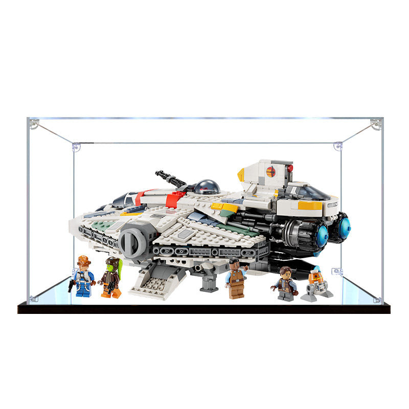 Acrylic Display Case for LEGO 75357 Ghost & Phantom II, with Themed Printed Background & Dustproof Box