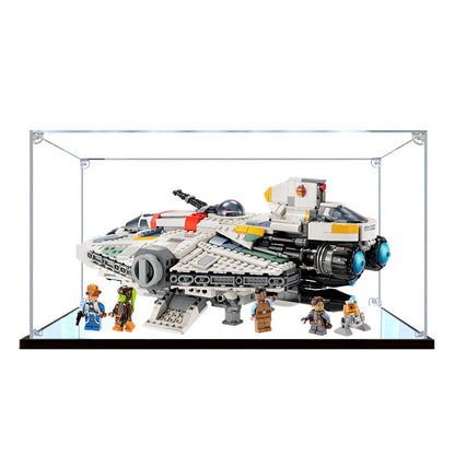 Acrylic Display Case for LEGO 75357 Ghost & Phantom II, with Themed Printed Background & Dustproof Box