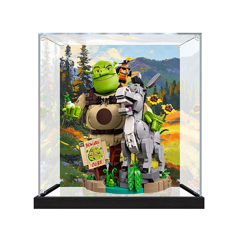 Acrylic Display Case for LEGO 72423 LEGO Ninjago, with Themed Printed Background & Dustproof Box