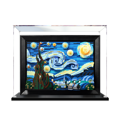 Acrylic Display Case for LEGO 21333 The Starry Night, with Themed Printed Background & Dustproof Box