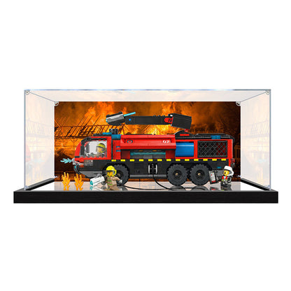 Acrylic Display Case for LEGO 60499 LEGO City Space, with Themed Printed Background & Dustproof Box