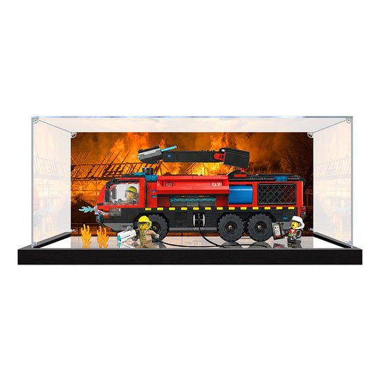 Acrylic Display Case for LEGO 60499 LEGO City Space, with Themed Printed Background & Dustproof Box