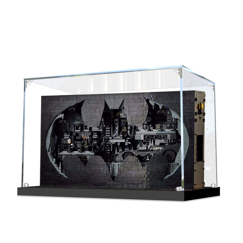 Acrylic Display Case for LEGO 76252 Batcave – Shadow Box, with Themed Printed Background & Dustproof Box