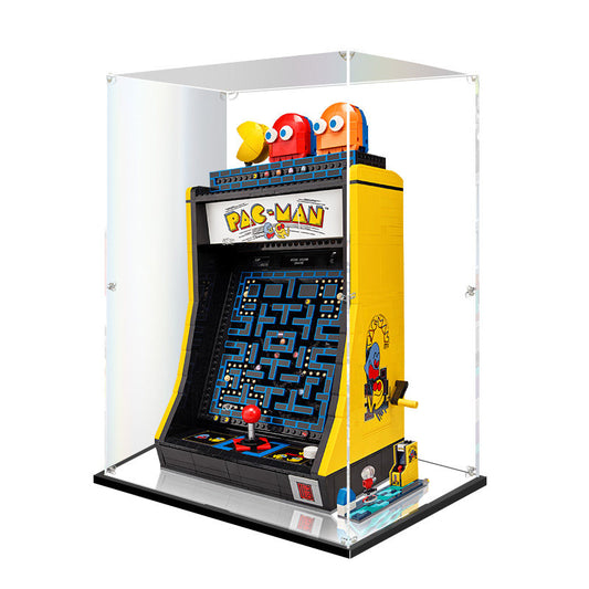 Acrylic Display Case for LEGO 10323 PAC-MAN Arcade, with Themed Printed Background & Dustproof Box