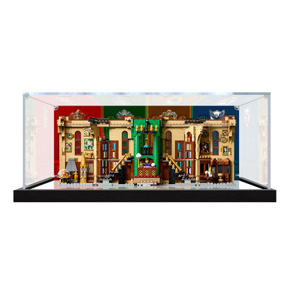 Acrylic Display Case for LEGO 76478 Harry Potter Book Nook: Dumbledore's Office Model, with Themed Printed Background & Dustproof Box