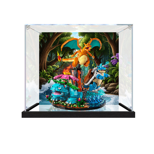Acrylic Display Case for LEGO 72153 LEGO Ninjago, with Themed Printed Background & Dustproof Box