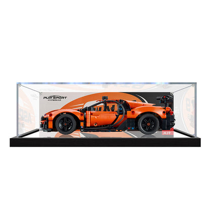 Acrylic Display Case for LEGO 42222, with Themed Printed Background & Dustproof Box