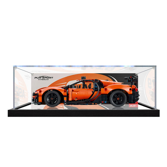 Acrylic Display Case for LEGO 42222, with Themed Printed Background & Dustproof Box