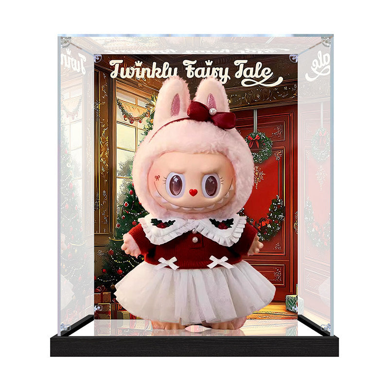 Suitable for Pop Mart Twinklu Fairy Tale Display Case – Showcase with UV-Printed Background & Mirror Base
