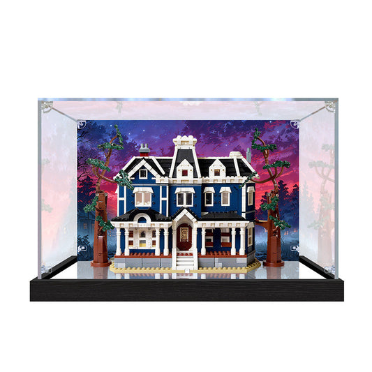 Acrylic Display Case for LEGO 11370, with Themed Printed Background & Dustproof Box
