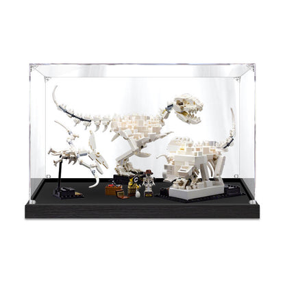Acrylic Display Case for LEGO 21320 Dinosaur Fossils, with Themed Printed Background & Dustproof Box