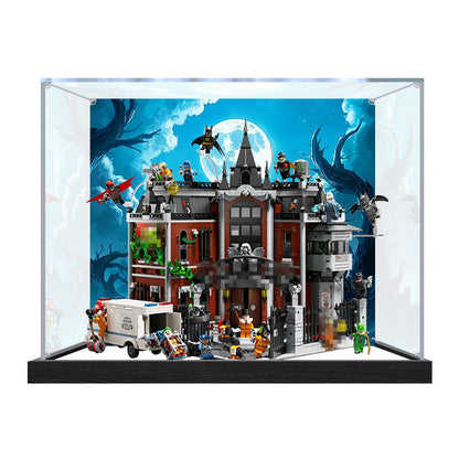 Acrylic Display Case for LEGO 76300, with Themed Printed Background & Dustproof Box