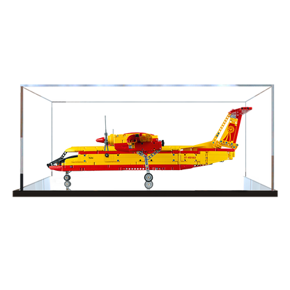 Acrylic Display Case for LEGO 42152 Firefighter Aircraft, with Themed Printed Background & Dustproof Box
