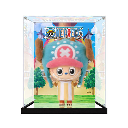 Suitable for Pop Mart One Piece Chopper Display Case – Showcase with UV-Printed Background & Mirror Base