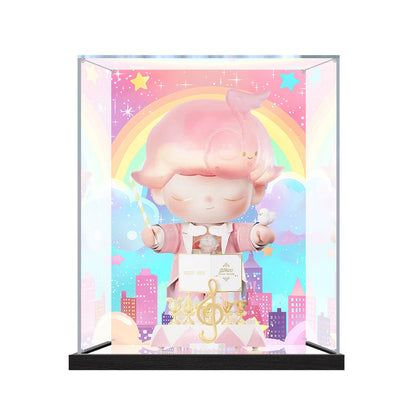 Suitable for Pop Mart Dimoo Dream Melody Display Case – Showcase with UV-Printed Background & Mirror Base