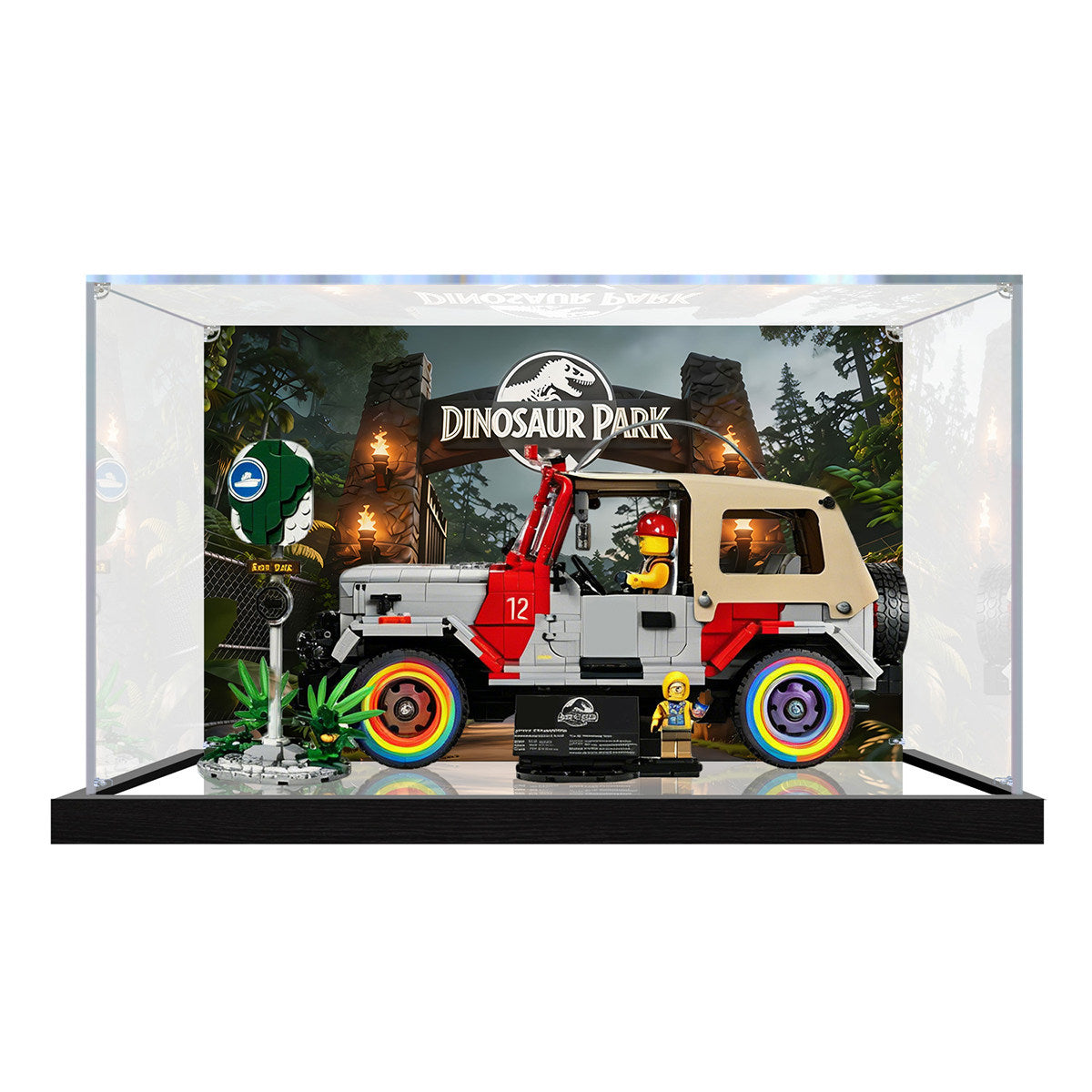 Acrylic Display Case for LEGO 77984 Starship, with Themed Printed Background & Dustproof Box