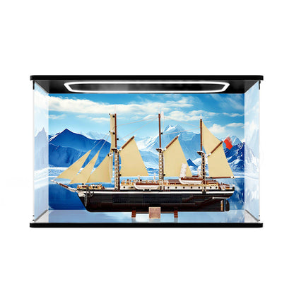 LEGO 10335 Mirror Acrylic Display Case with Ring Light & UV-Printed Background - Dustproof Showcase