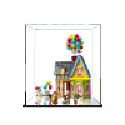 LEGO 43217 'Up' House Mirror Acrylic Display Case with Ring Light & UV-Printed Background - Dustproof Showcase