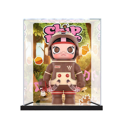 Suitable for Pop Mart Mega Space Molly x Chip 'n Dale Display Case – Showcase with UV-Printed Background & Mirror Base