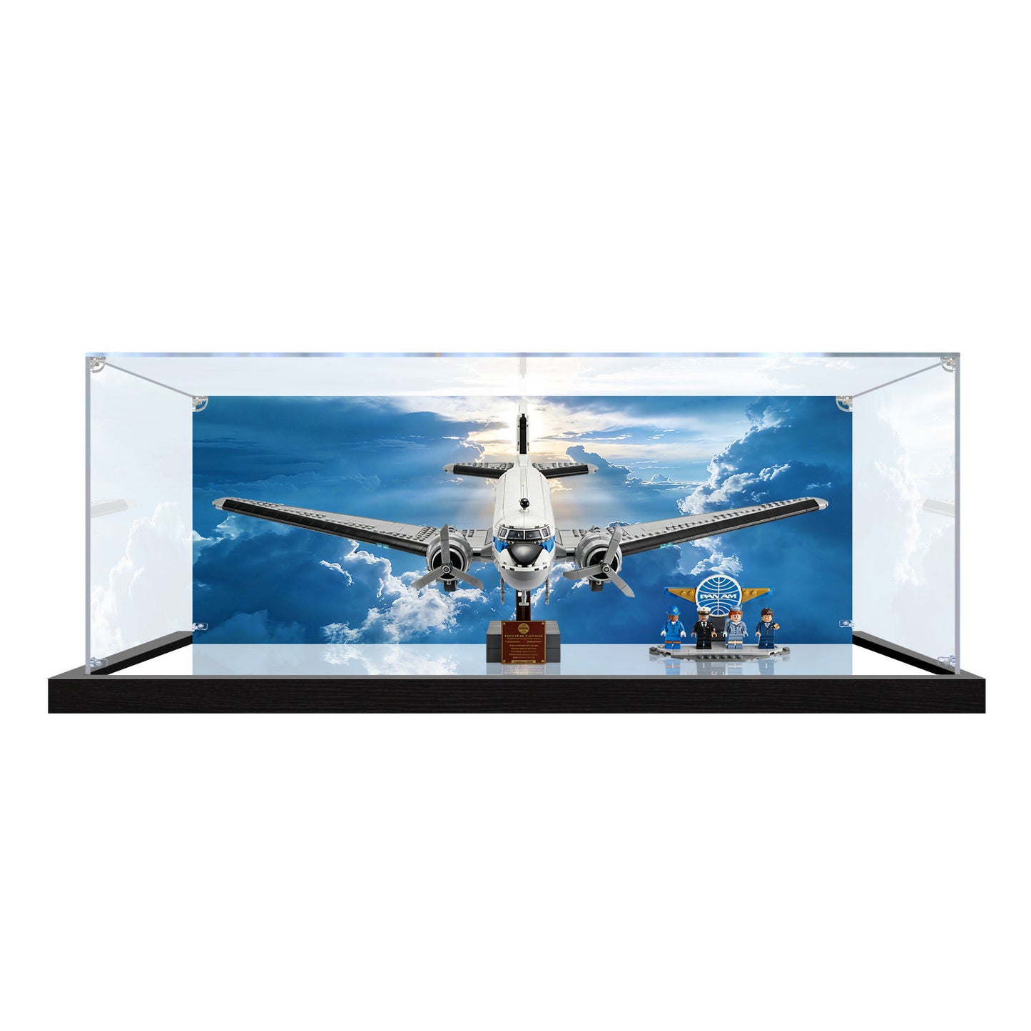 Acrylic Display Case for LEGO 11378, with Themed Printed Background & Dustproof Box