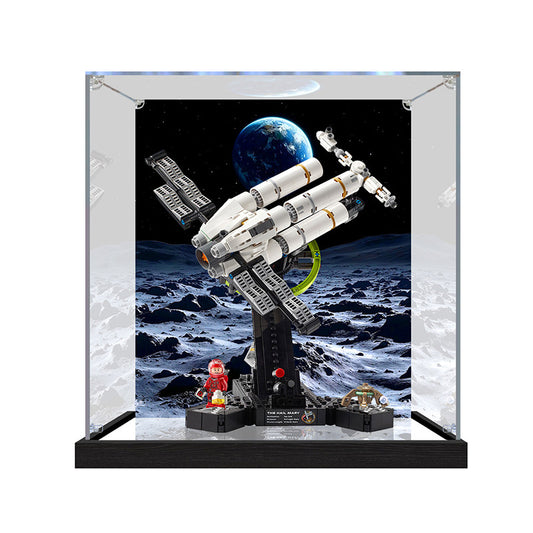 Acrylic Display Case for LEGO 11389, with Themed Printed Background & Dustproof Box