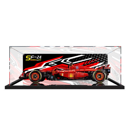 Acrylic Display Case for LEGO 42207, with Themed Printed Background & Dustproof Box