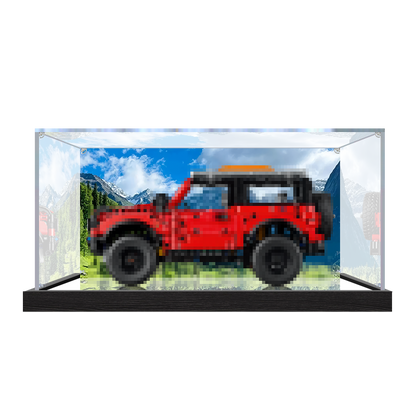 Acrylic Display Case for LEGO 42213 LEGO Technic Planet Earth and Moon in Orbit, with Themed Printed Background & Dustproof Box