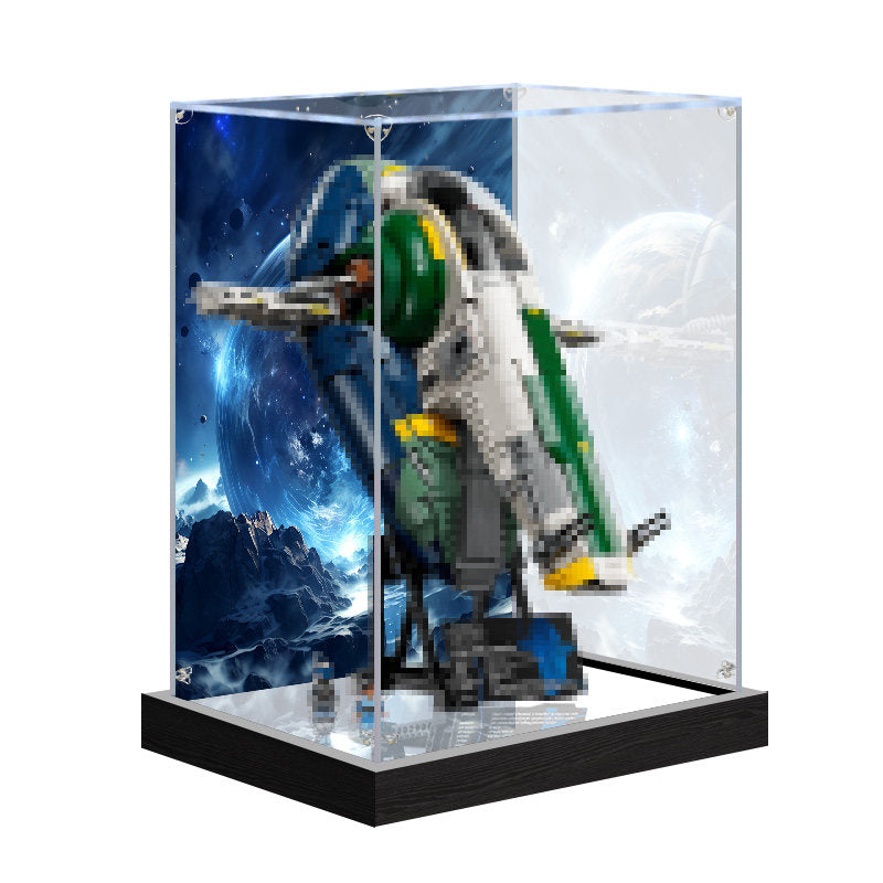Acrylic Display Case for LEGO 75409 LEGO Star Wars Model, with Themed Printed Background & Dustproof Box