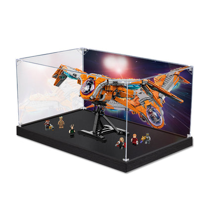 Acrylic Display Case for LEGO 76193 The Guardians' Ship, with Themed Printed Background & Dustproof Box