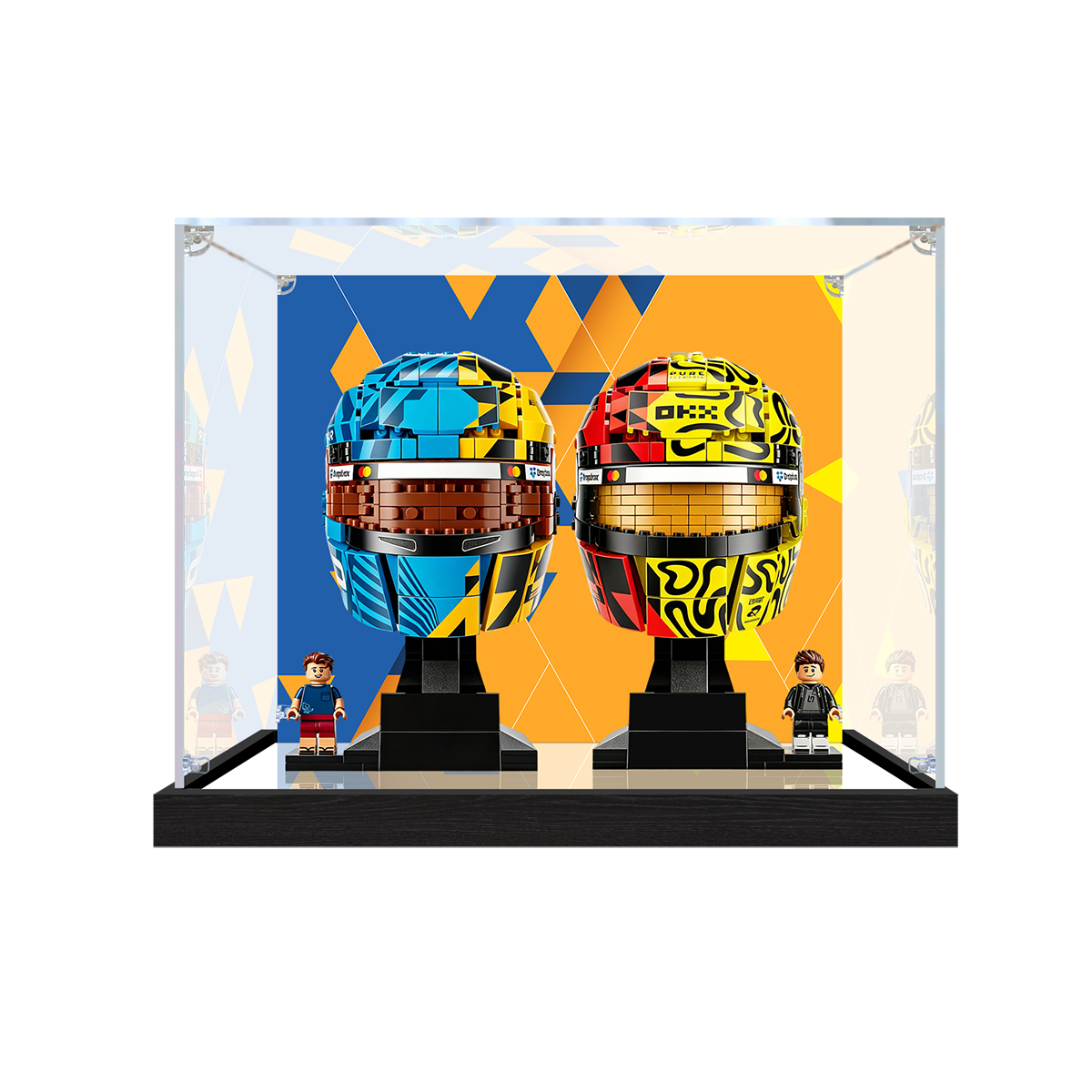 Acrylic Display Case for LEGO 43023 & 43017 Combo Set, with Themed Printed Background & Dustproof Box