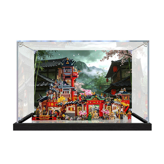 Acrylic Display Case for LEGO 71861, with Themed Printed Background & Dustproof Box