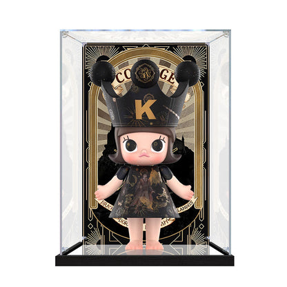 Suitable for Pop Mart MEGA SPACE MOLLY Hogwarts Display Case – Showcase with UV-Printed Background & Mirror Base