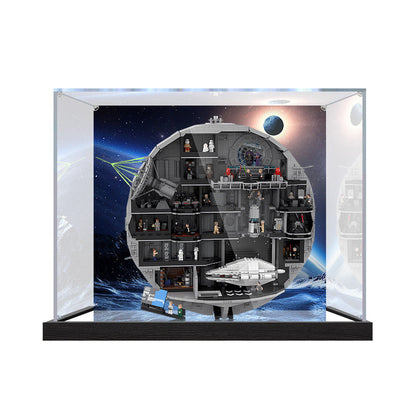 Acrylic Display Case for LEGO 75419, with Themed Printed Background & Dustproof Box