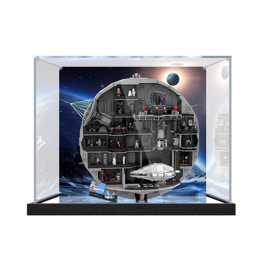 Acrylic Display Case for LEGO 75419, with Themed Printed Background & Dustproof Box