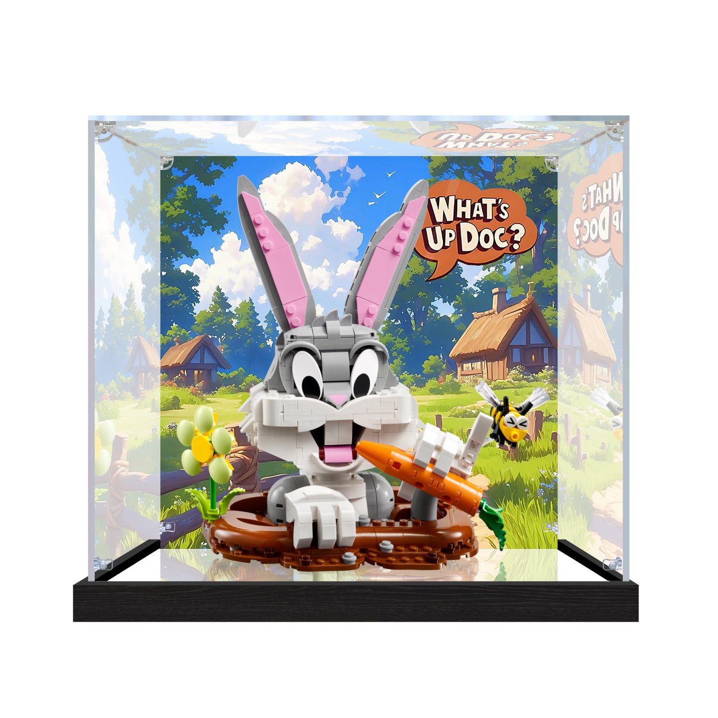 Acrylic Display Case for LEGO 40920 LEGO Seasonal, with Themed Printed Background & Dustproof Box