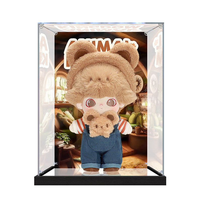 Suitable for Pop Mart Animal Kingdom Display Case – Showcase with UV-Printed Background & Mirror Base