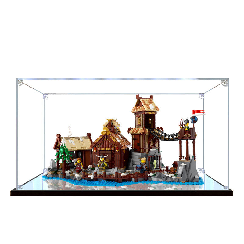 LEGO 21343 Viking Village Mirror Acrylic Display Case - Dustproof Showcase
