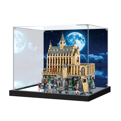 Acrylic Display Case for LEGO 76435 Hogwarts Castle: The Great Hall, with Themed Printed Background & Dustproof Box