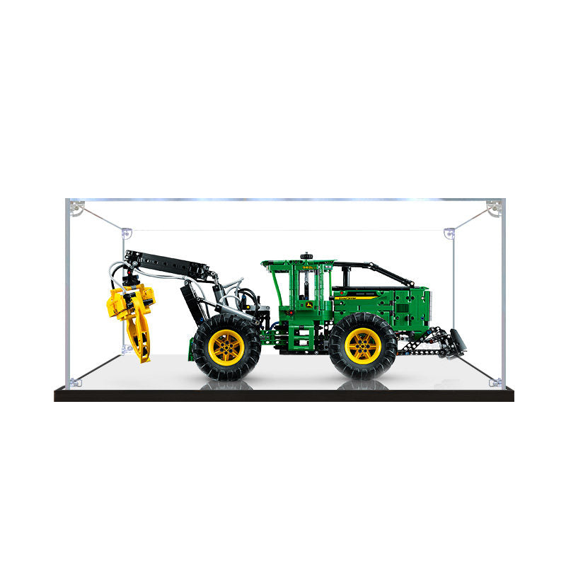 Acrylic Display Case for LEGO 42157 John Deere 948L-II Skidder, with Themed UV Printing Background & Dustproof Box