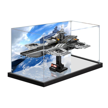 Acrylic Display Case for LEGO 76295 Mid-scale Millennium Falcon, with Themed Printed Background & Dustproof Box