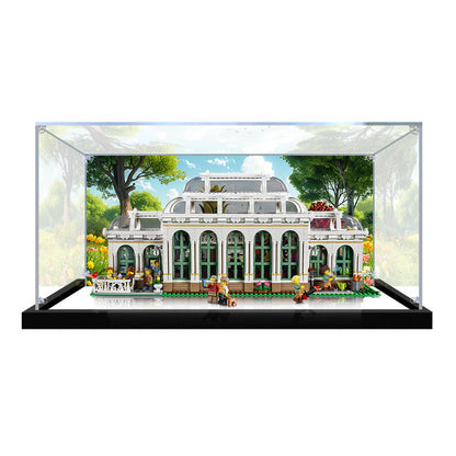 Acrylic Display Case for LEGO 21353 The Botanical Garden, with Themed Printed Background & Dustproof Box