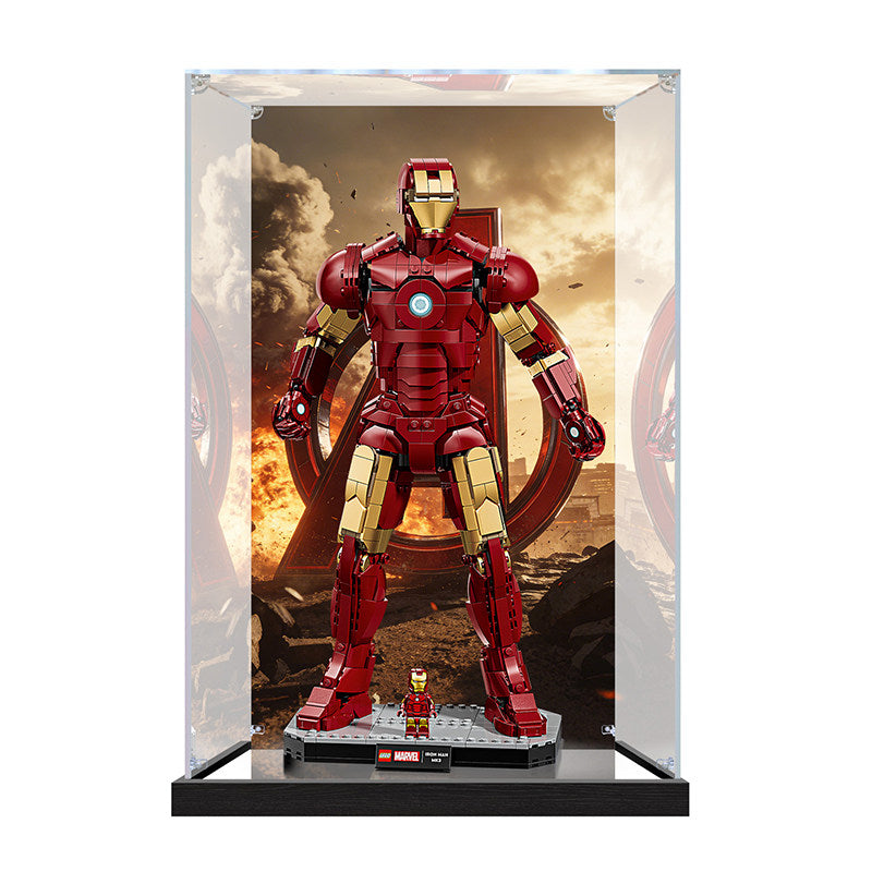 Acrylic Display Case for LEGO 76344, with Themed Printed Background & Dustproof Box