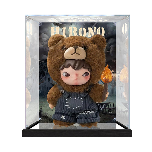 Suitable for Pop Mart Hirono Series Display Case – Showcase with UV-Printed Background & Mirror Base